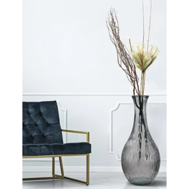 Wazon ARABE LOW z Recyklingowanego Szkła Dymnego 34x75 cm (PRODUKOWANY W HISZPANII)